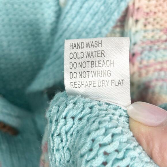 90s GIZEL Knit Cardigan Size 1X Button Snaps Crochet‎ Detail Acrylic Stretch - Picture 11 of 13